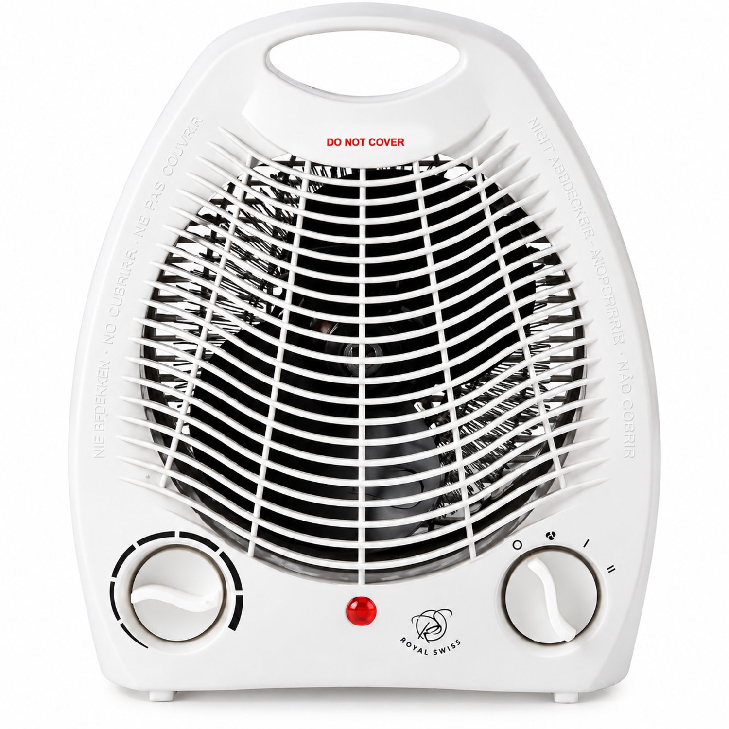 Bol.com Royal Swiss® Elektrische Kachel 2000W – Ventilatorkachel met Thermostaat – Elektrische Verwarming – 2 Warmtestanden – Wit aanbieding