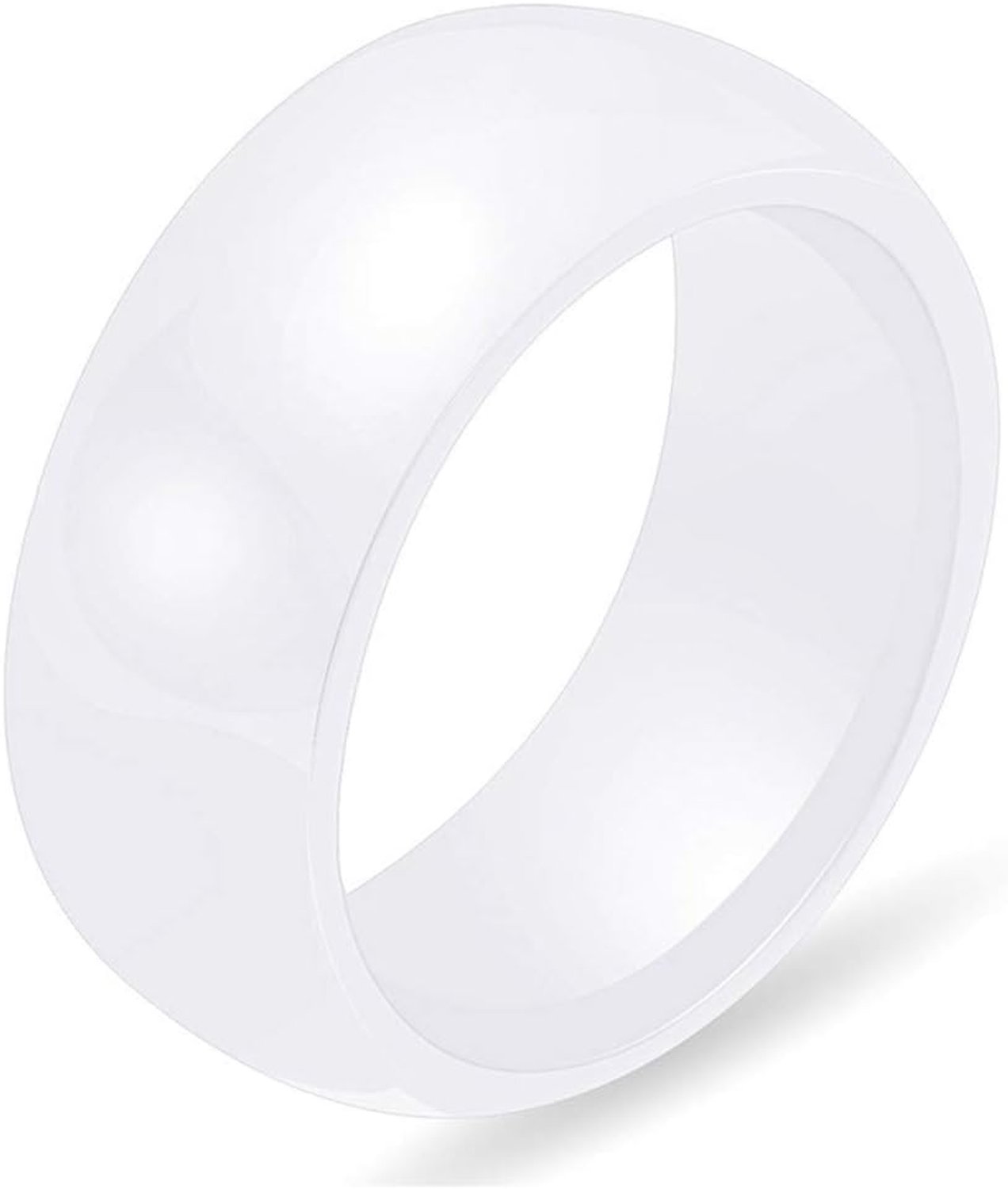 PAURO Classic Engagement Wedding Band Ceramic Ladies Ring - ShopVlot