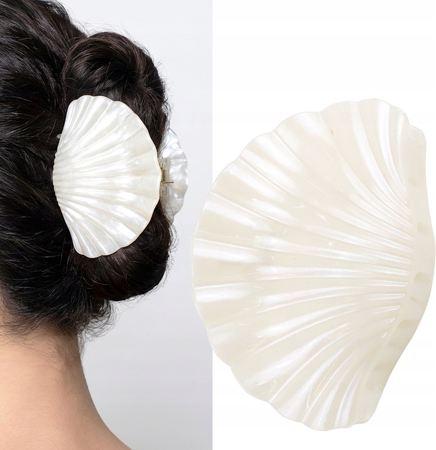Chique Schelp Haarclip - Parelwit