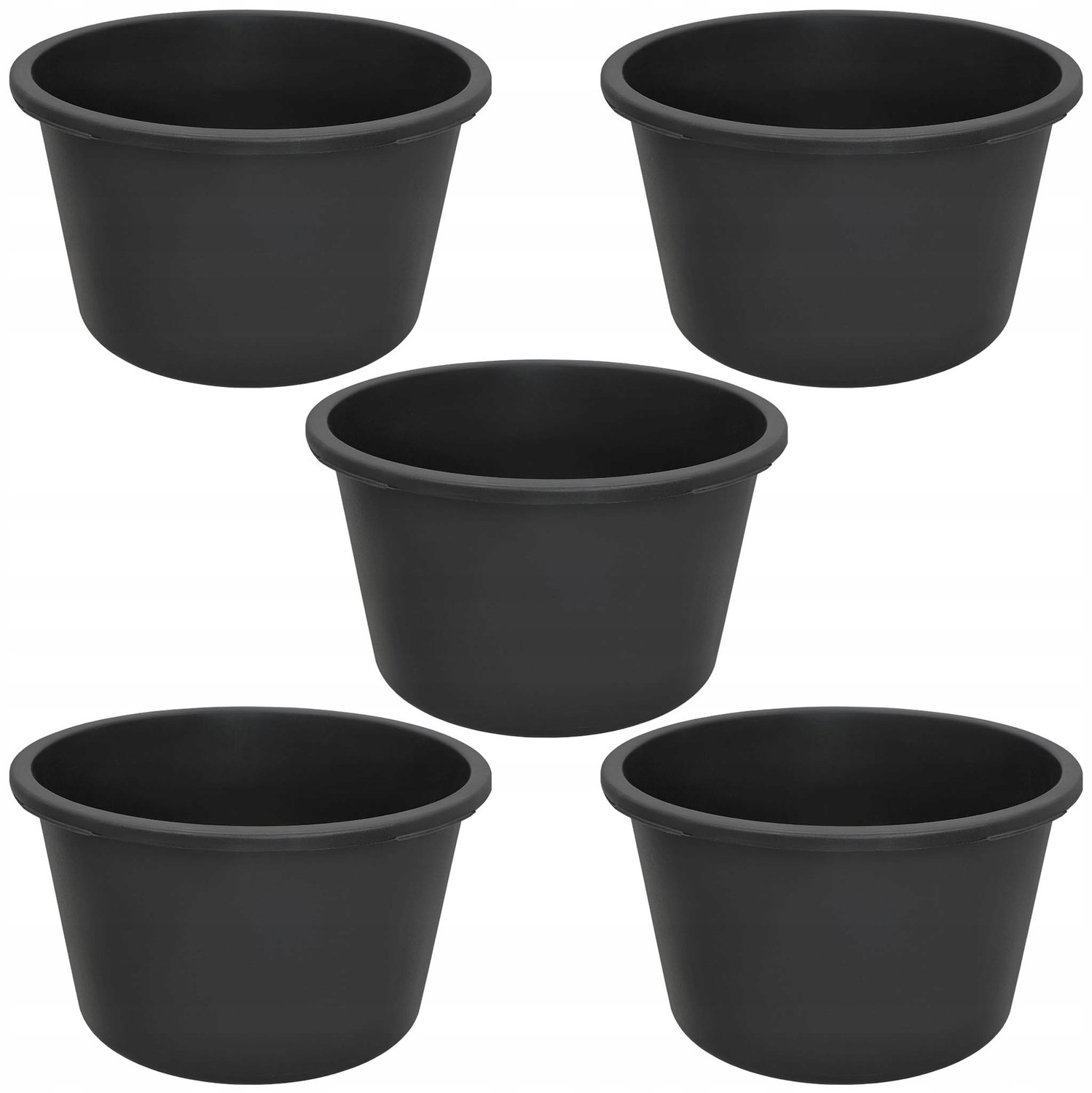 Bouwvak Kastra 65L Rond Zwart - Set van 5 Stuks