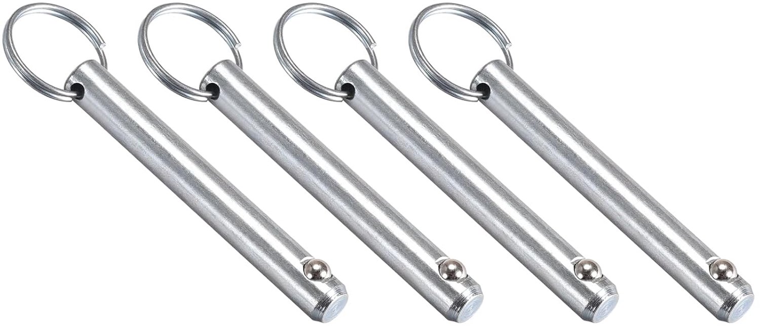 METALLIXITY Quick Release Pins (10 mm x 75 mm) 4 stuks Koolstofstaal Trekpen - Voor Scheepsbouw Scheepsbouw Boot Top - Luxento