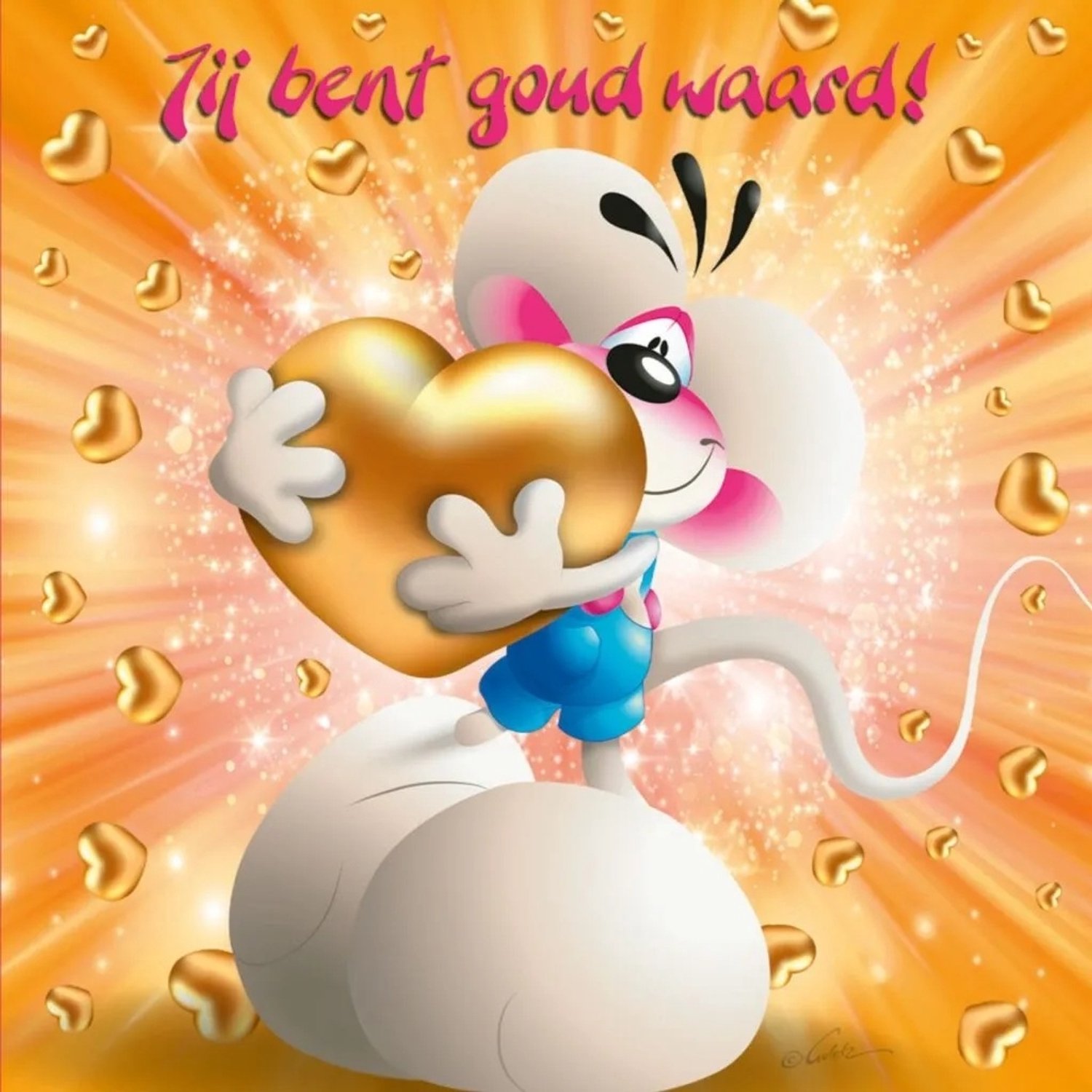 Diddl - 3d- hologram wenskaart - Jij bent goud waard!