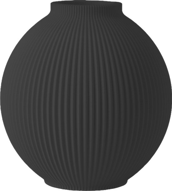 Layvo ROSA Vaas - Zwart - 25 cm - droogbloemen vaas - japandi - gerecycled plastic