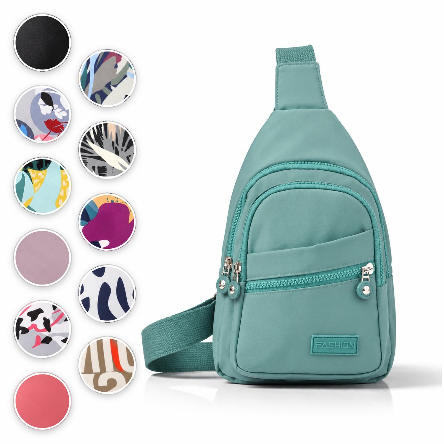ÉLEVÉA® Crossbody Tas Dames - Schoudertas Dames - Anti Diefstal - Waterdicht en Compact - Handtas / Sling Bag - Crossbodytas Dames / Heren - Nektasje - Sea Glass Mintgroen - Crossover - Rugzak - Chestbag - Borsttas