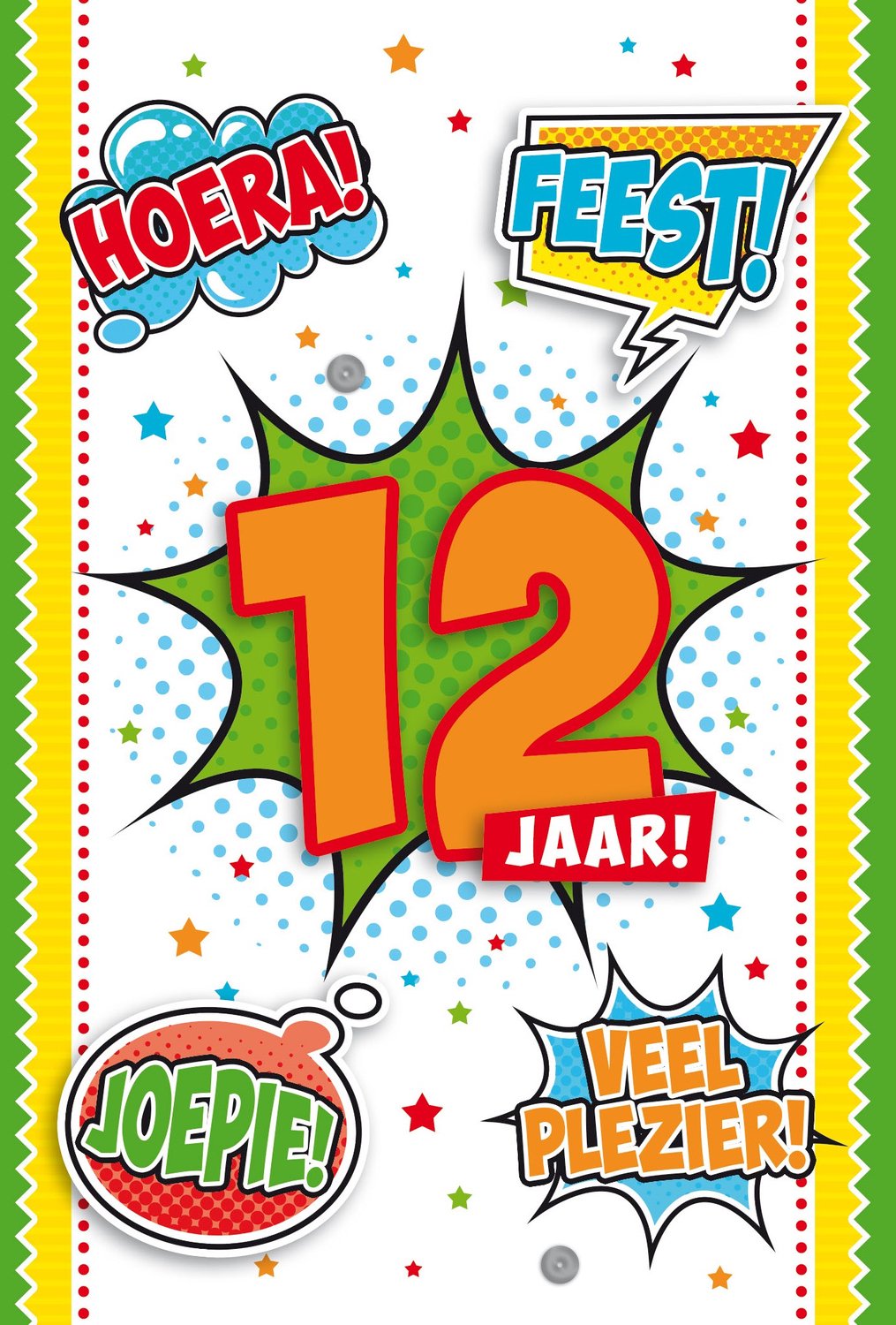 Luxe 3D Verjaardagskaart 12 Jaar - Leeftijdskaart 12 Jaar- Wenskaart 12 Jaar - Gefeliciteerd 12 Jaar