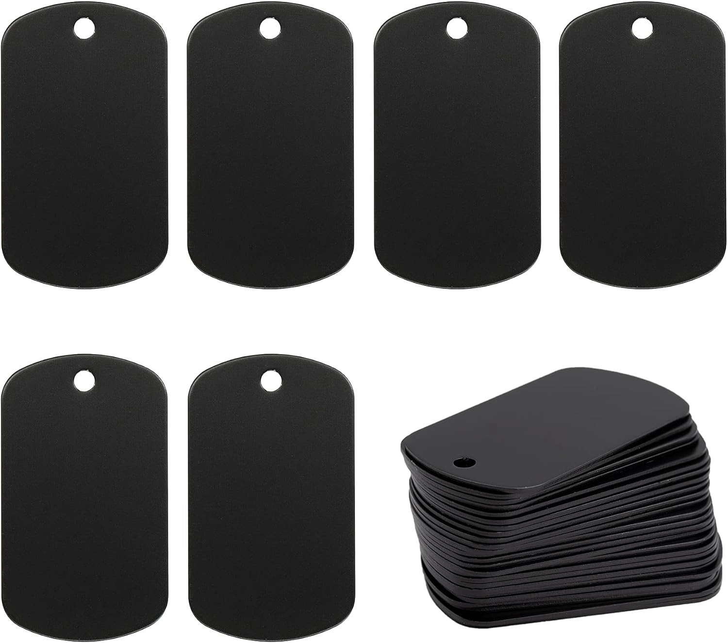 Engraving Tags voor Honden - 25 Stuks Zwarte Aluminium Blank Tags voor Graveren en Die Cutting