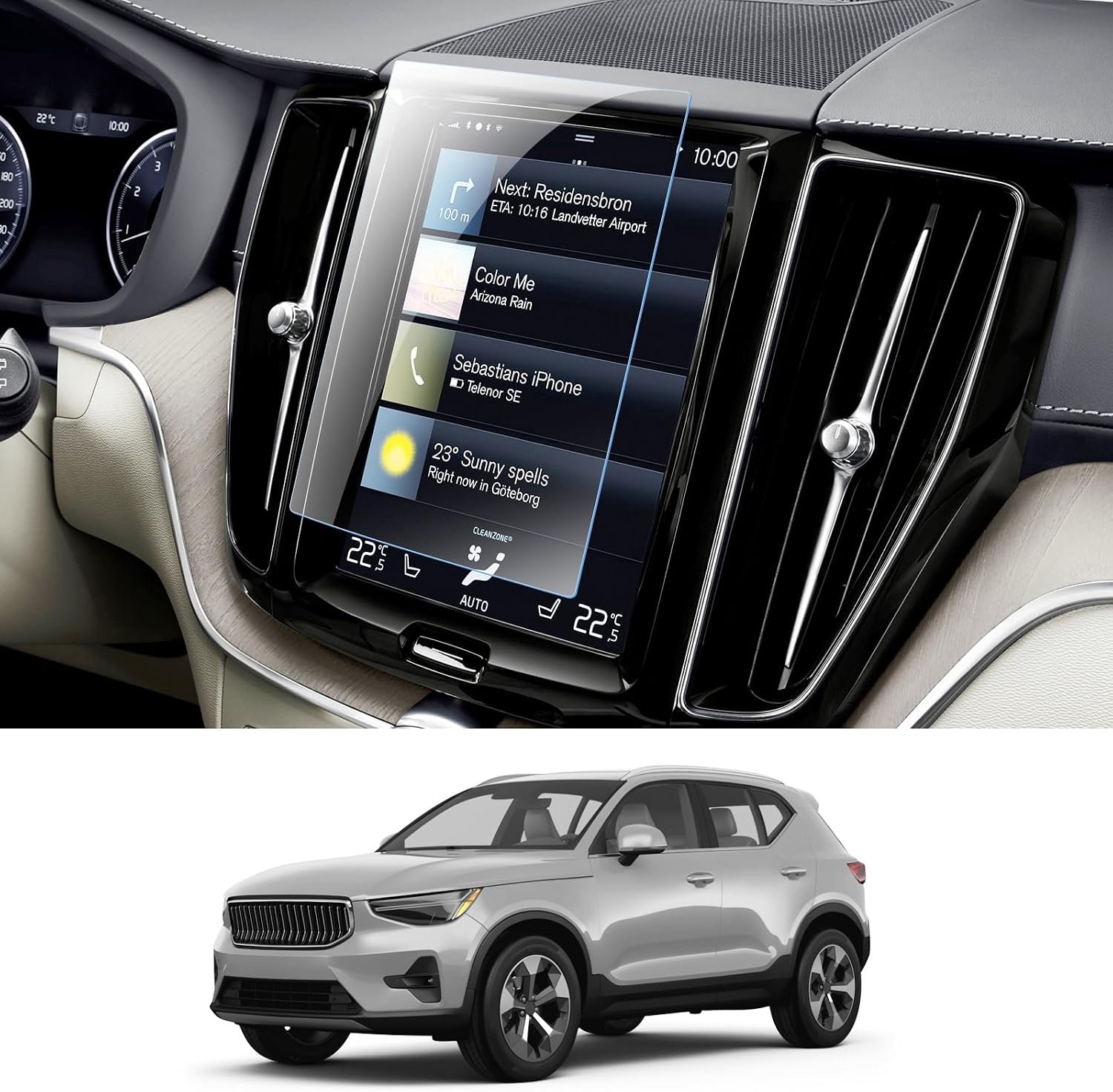 8.7 Inch Tempered Glass Screen Protector for Volvo XC40 XC60 XC90 V60 V90 S90 S60 C40 2018-2022 2023, Tempered Glass - ShopVlot