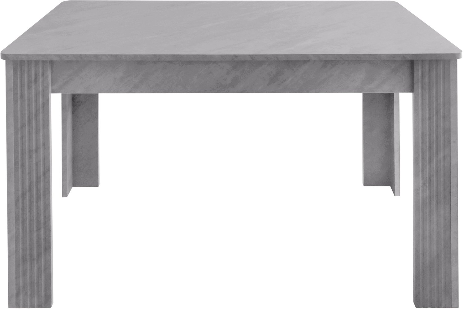 SONNENH Rechthoekige eettafel met geribbelde poten - Spaanplaat grijze betonlook - 116 x 65 cm