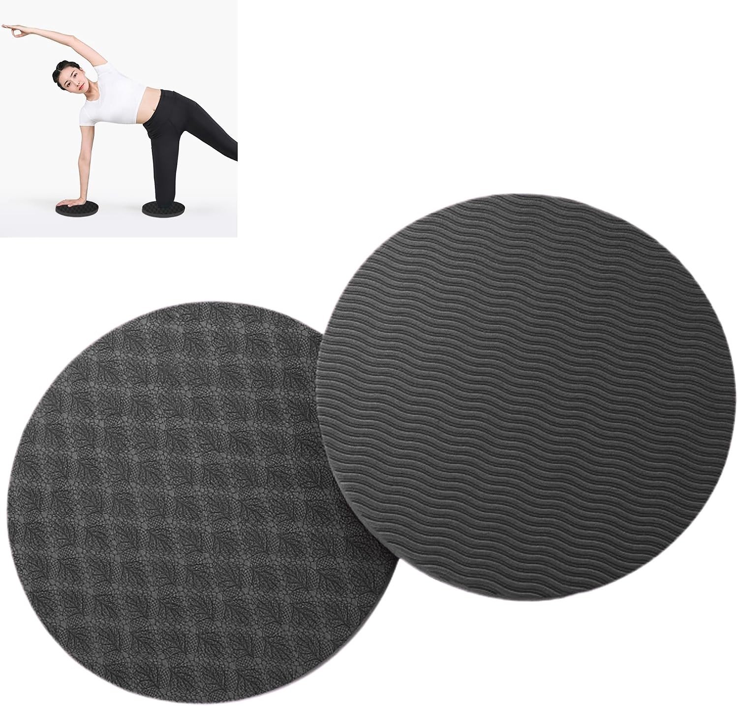 Yoga Blokken en Kniebeschermers, Antislip Sportmat voor Yoga, Pilates en Gymnastiek, Set van 2, Zwart