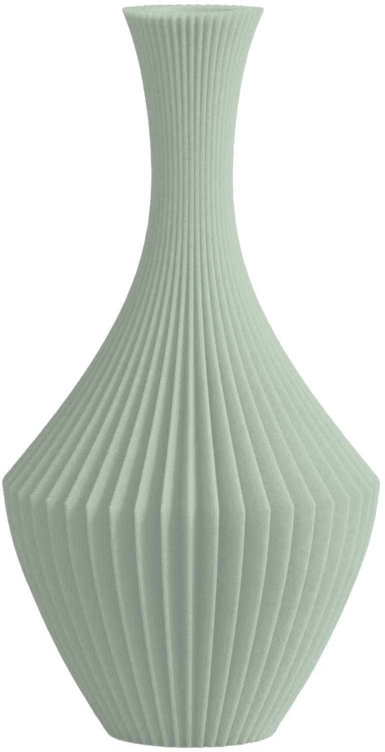 Layvo NAVA Vaas - Salie - D14 x H25 cm - droogbloemen vaas - organische vaas - gerecycled plastic