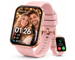Smartwatch Dames – 1.85" AMOLED – Bluetooth Bellen – 350mAh Batterij – Hartslag, SpO₂ & Slaapmonitor – 100+ Sportmodi – 3ATM Waterdicht – Android & iPhone