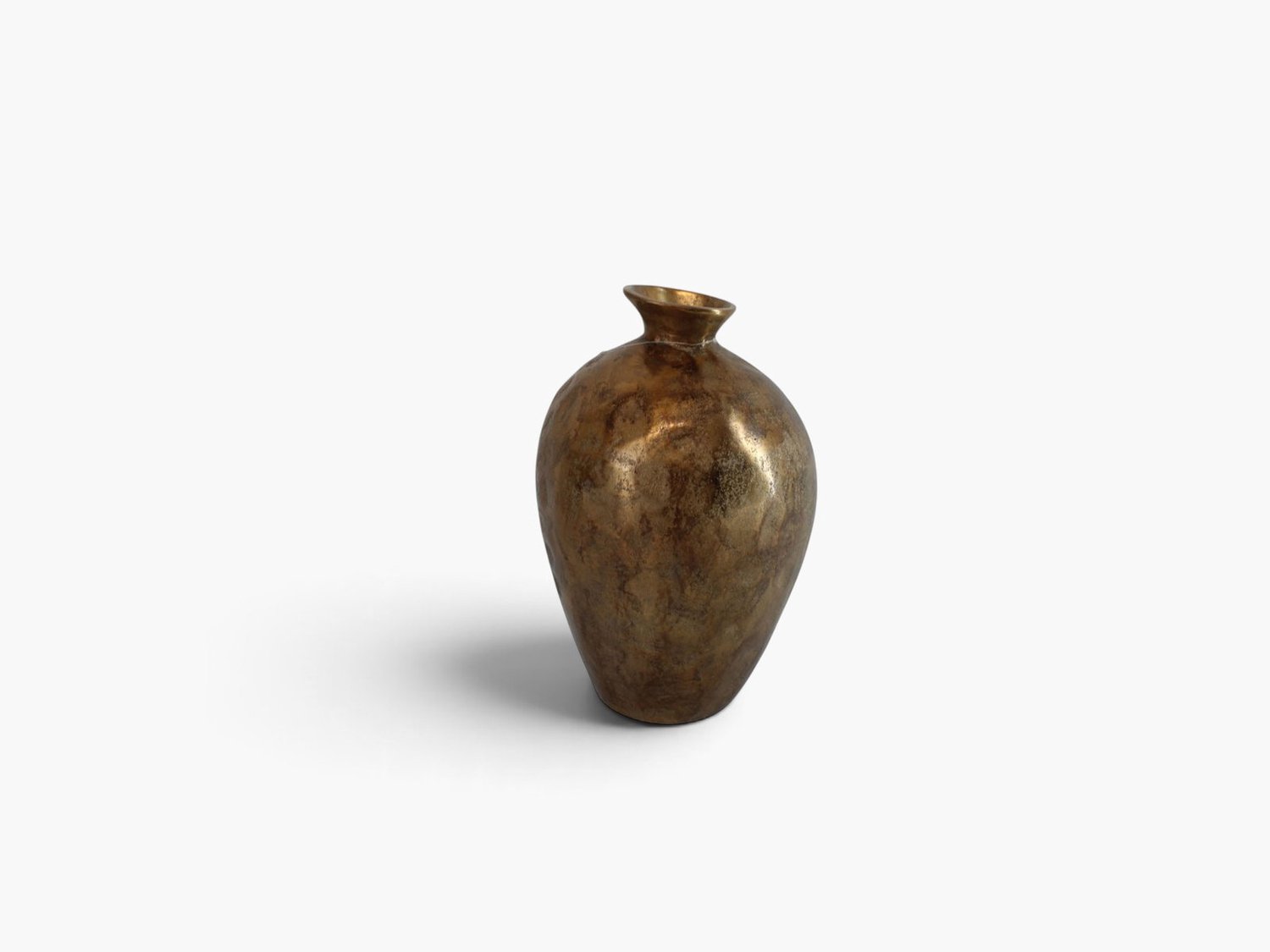 Vase Aluminium Ant.Brass shiny L 26x42cm Buitengewoon de Boet