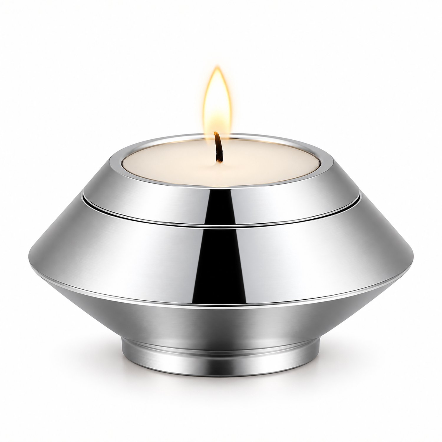 Mini urn - Waxinelichthouder - Zilver kleurig - Kaars