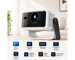 Beamer– Thuisbioscoop Projector – Full HD 1080p - 4K / 8K ondersteuning – Bluetooth 5.4 – Android 14 – WiFi 6- OEM geproduceerd door Magcubic