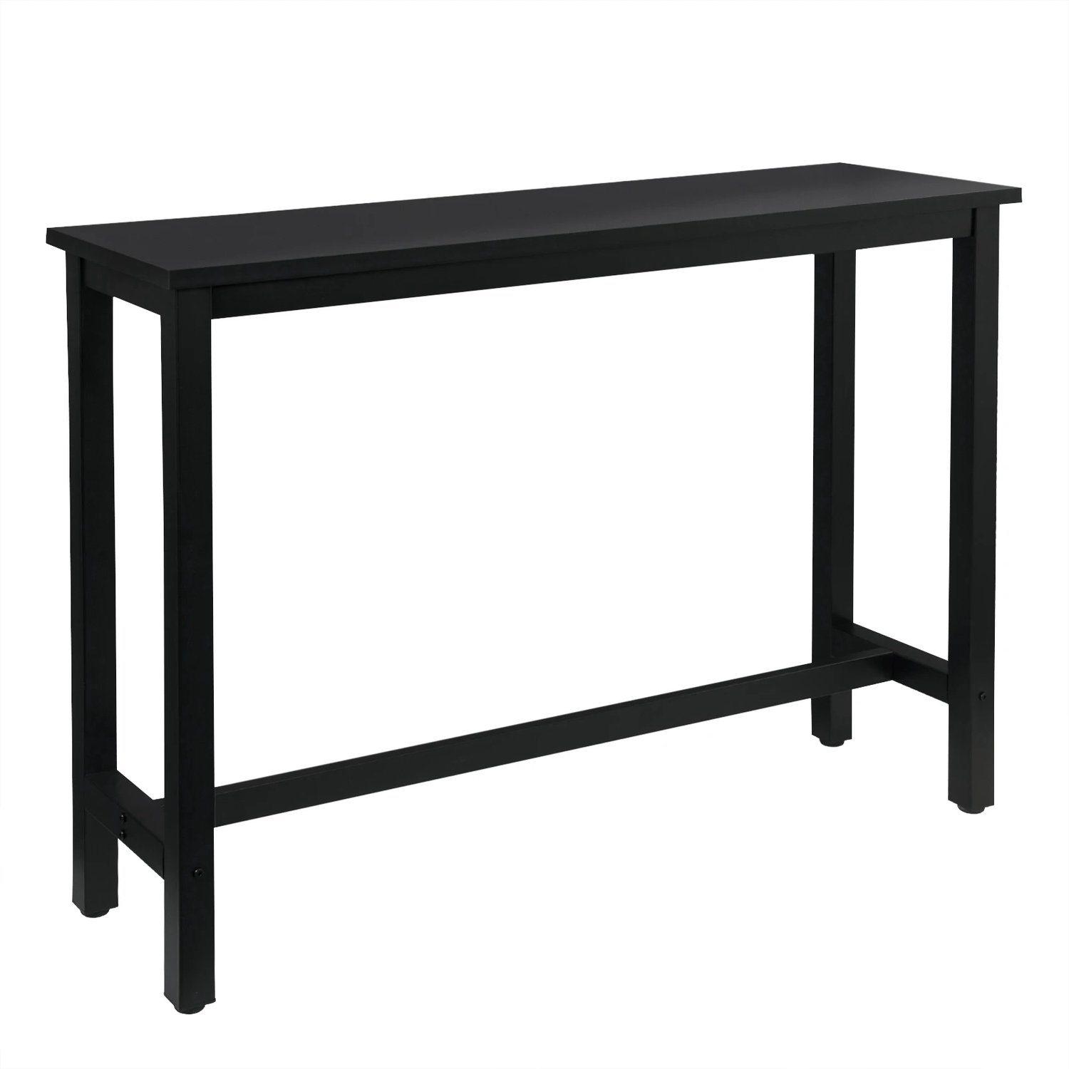 SONNENH Smalle bartafel met MDF blad en metalen onderstel - 140 x 40 x 100 cm - Zwart