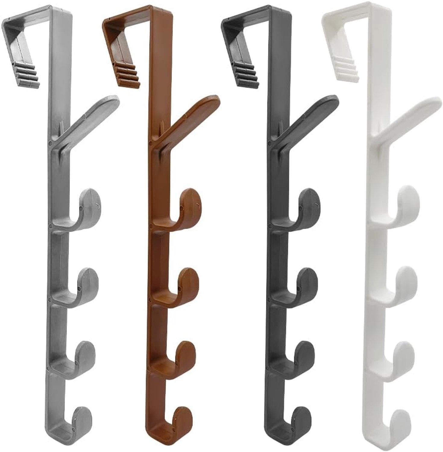 Dailygoods- Deurhaken 4 Stuks - Nagelvrij - Ophanghaken - Garderobehaken - Handdoekhaak - Z-vormig Ontwerp - Ruimtebesparend - Haakjes
