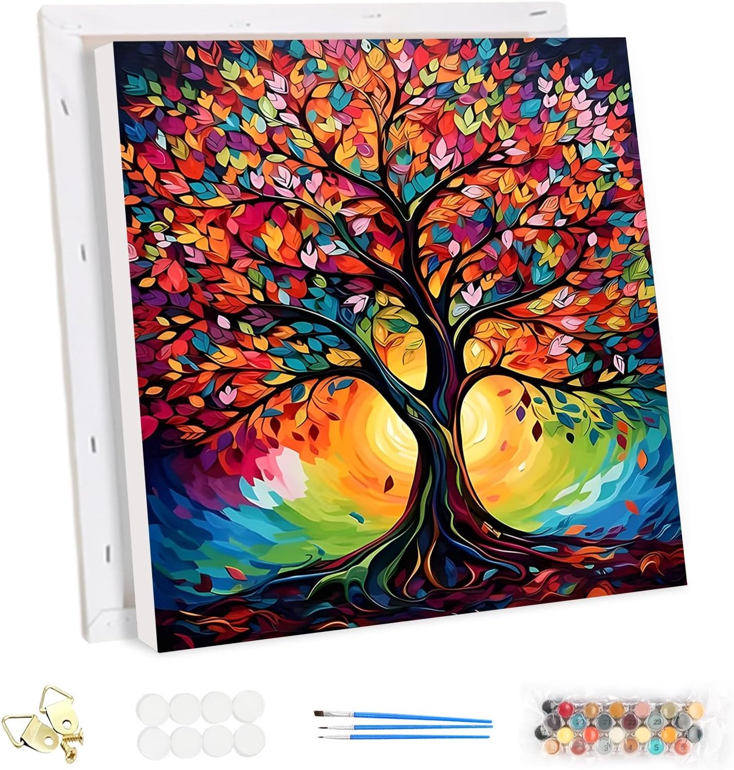 Paint by Numbers Kit 30x30cm - DIY Schilderen met Acrylverf - Inclusief lijst en accessoires - ShopVlot
