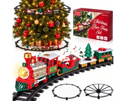MikaMax Christmas Tree Train Set - 31-delige Kerstboom Trein met Licht en Geluid - Fits Most