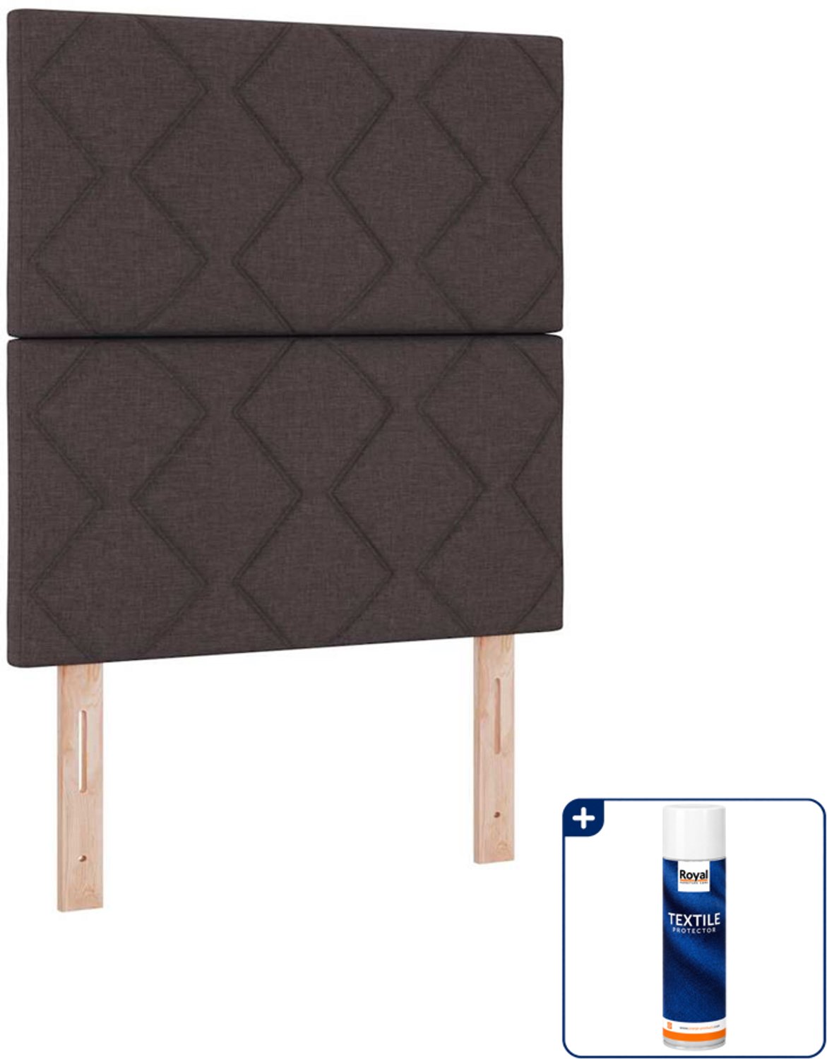 vidaXL led boxspringbed - 80 x 200 cm - donkerbruin - Inclusief textielbeschermer 500 ml