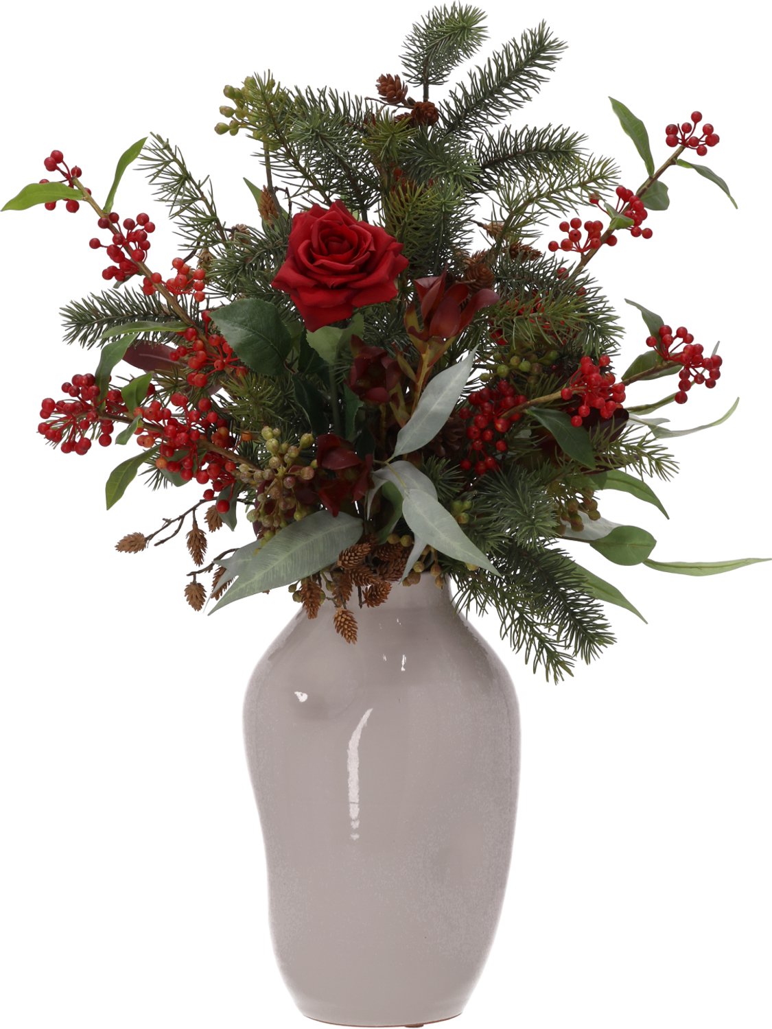 maxifleur Kunstplanten Winterboeket kunstbloemen Wende Kaprun 75cm Rood