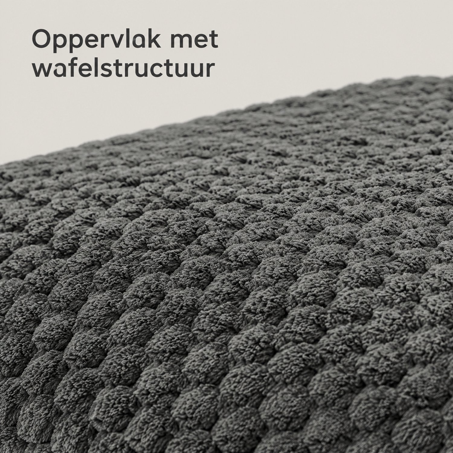 SWGOTA Donkergrijze flanellen deken 200 x 230 cm met wafelstructuur Donkergrijs