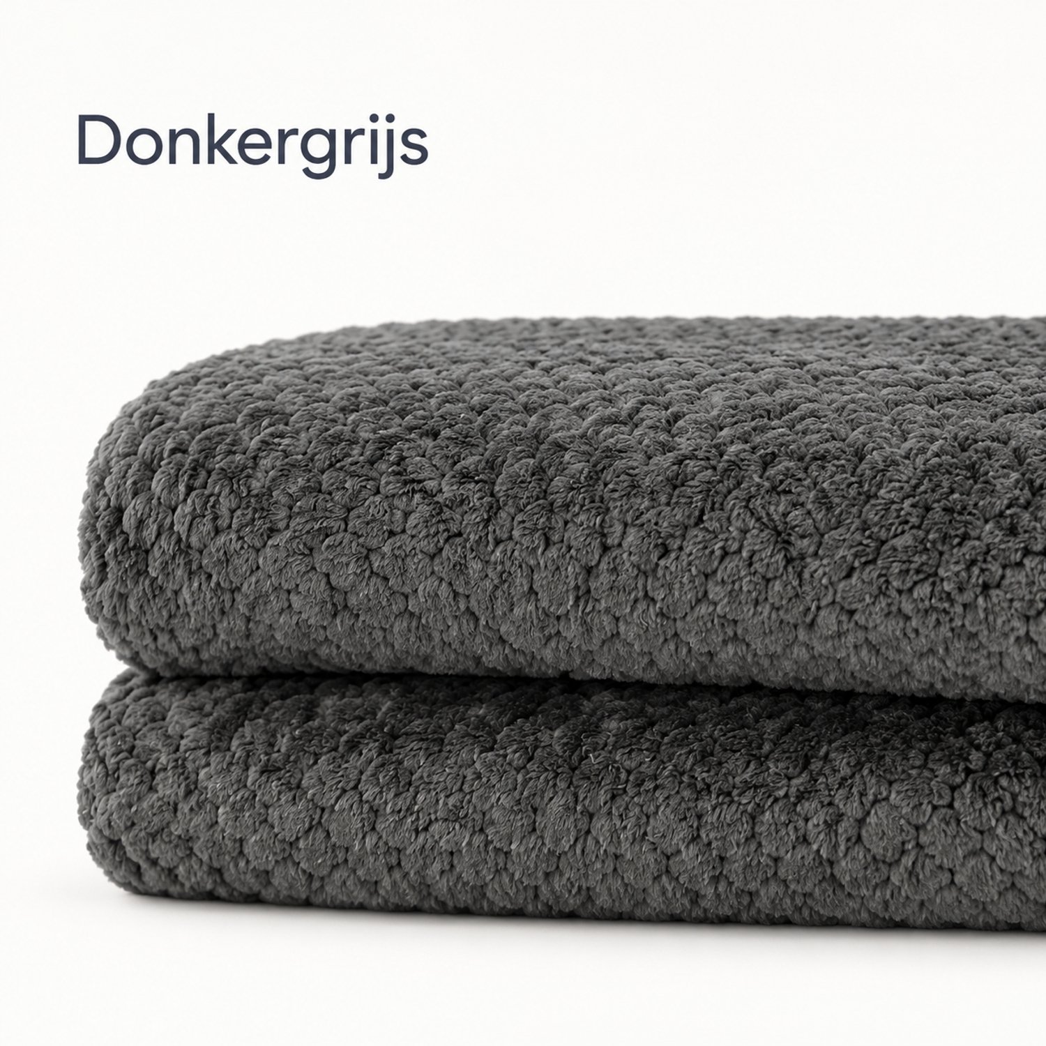 SWGOTA Donkergrijze flanellen deken 150 x 200 cm van polyester met wafelstructuur Donkergrijs