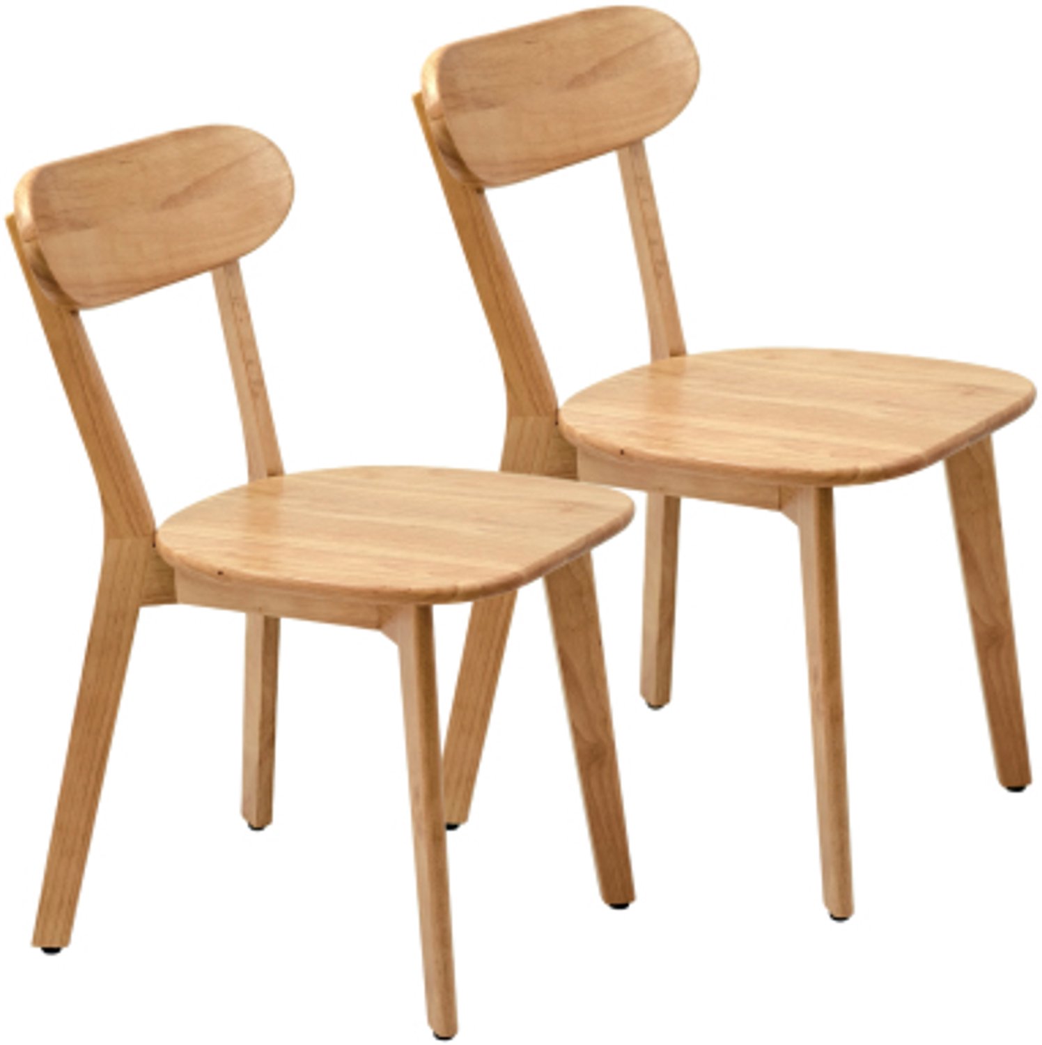 City long dragon LONG DRAGON - Eetkamerstoel - set van 2 - houtkleur - massief hout met gebogen rugleuning