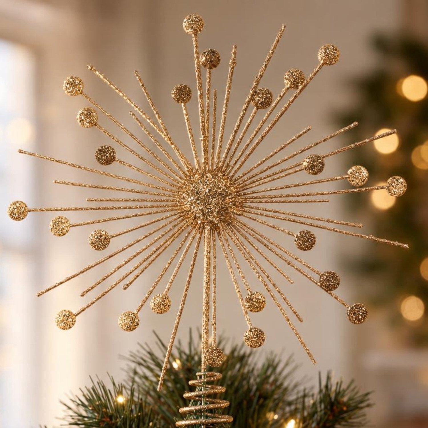 Feeric lights & Christmas Gouden ster voor de top van de kerstboom, 30 cm