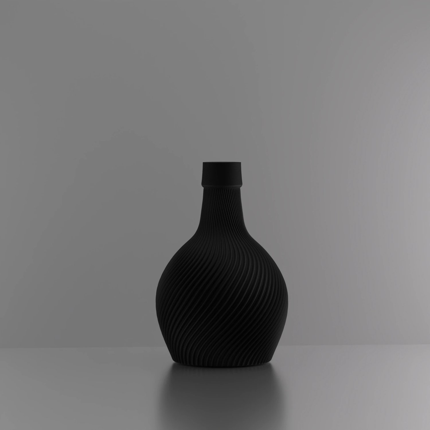 3d-gezellig Anzio - Vaas - Waterdicht - Zwart - Maat 25 cm - Kunststof - Modern - Bloemenvaas - 100% gerecycled PLA (bioplastic)