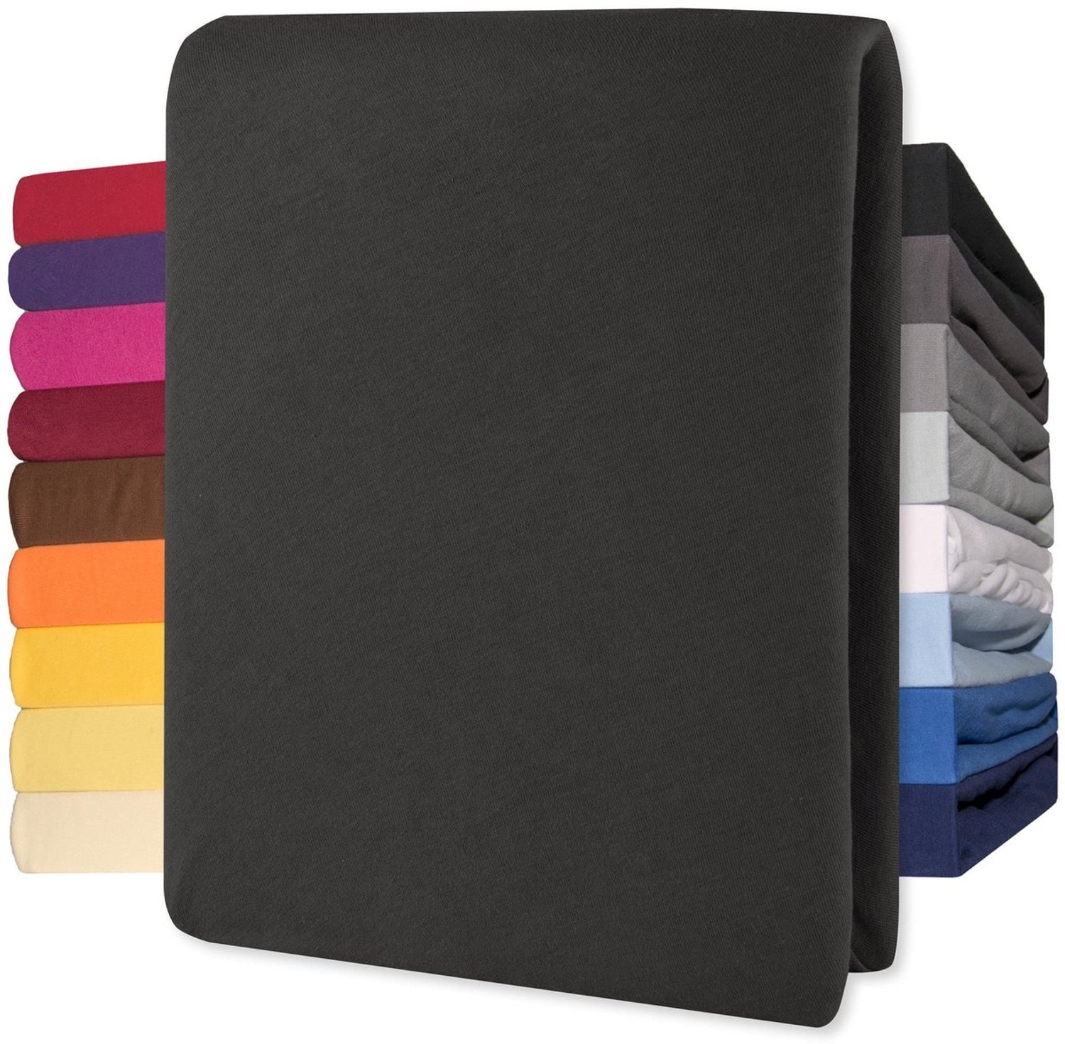 Duraxl Hoeslaken - Topper - 180 x 200 cm - Jersey katoen - Zwart