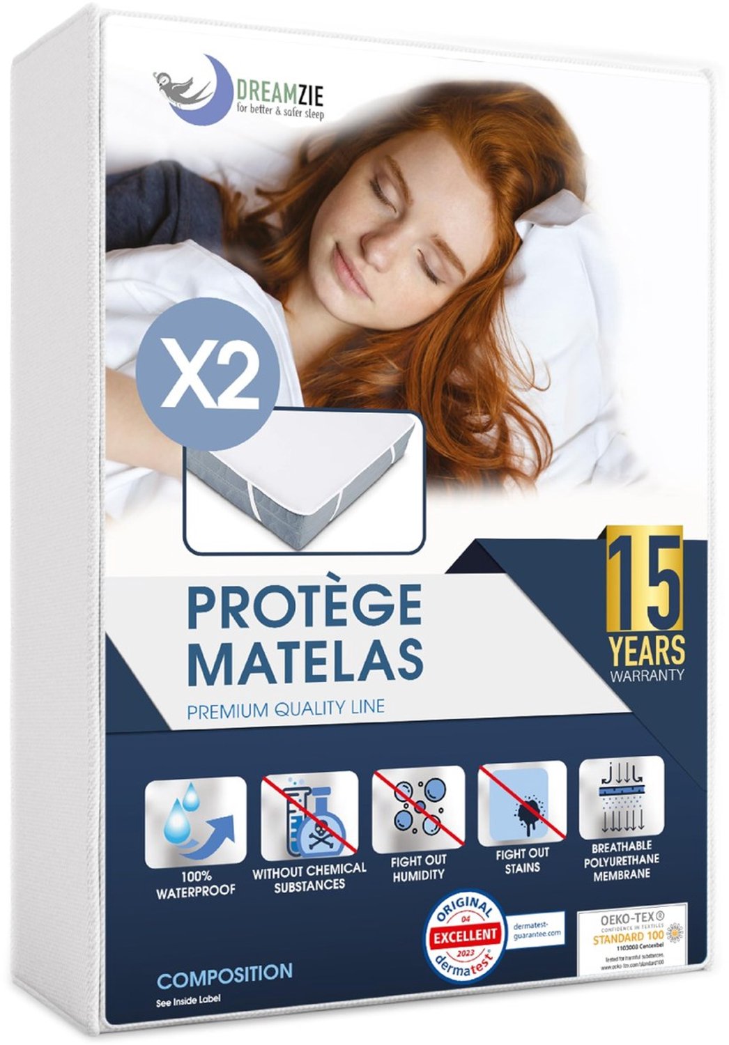 Duraxl Matrasbeschermer - Waterdicht - Elastische hoeken - 100 x 200 cm Geel