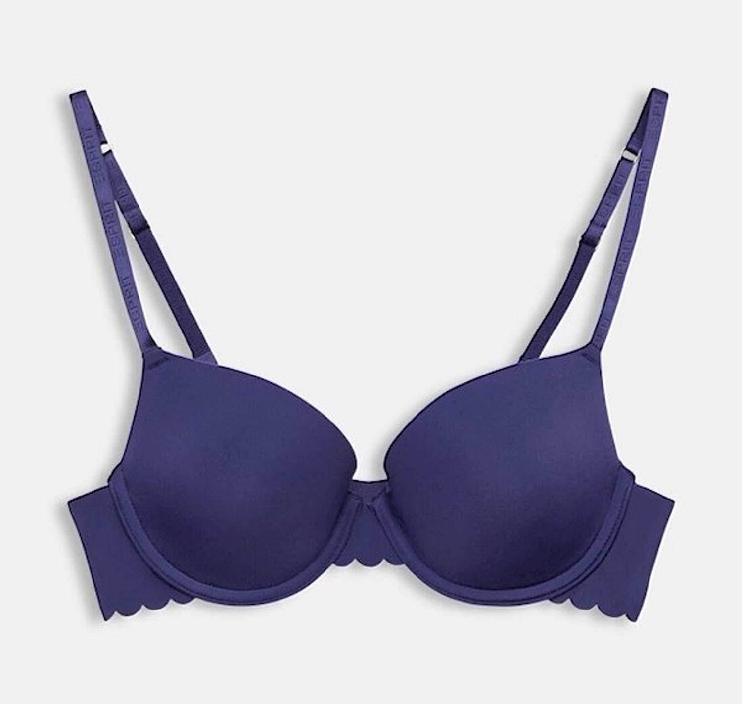 Esprit Dames BH - 75B – Voorgevormd met Beugel – Donkerblauw – Geschulpte Rand Donker Blauw