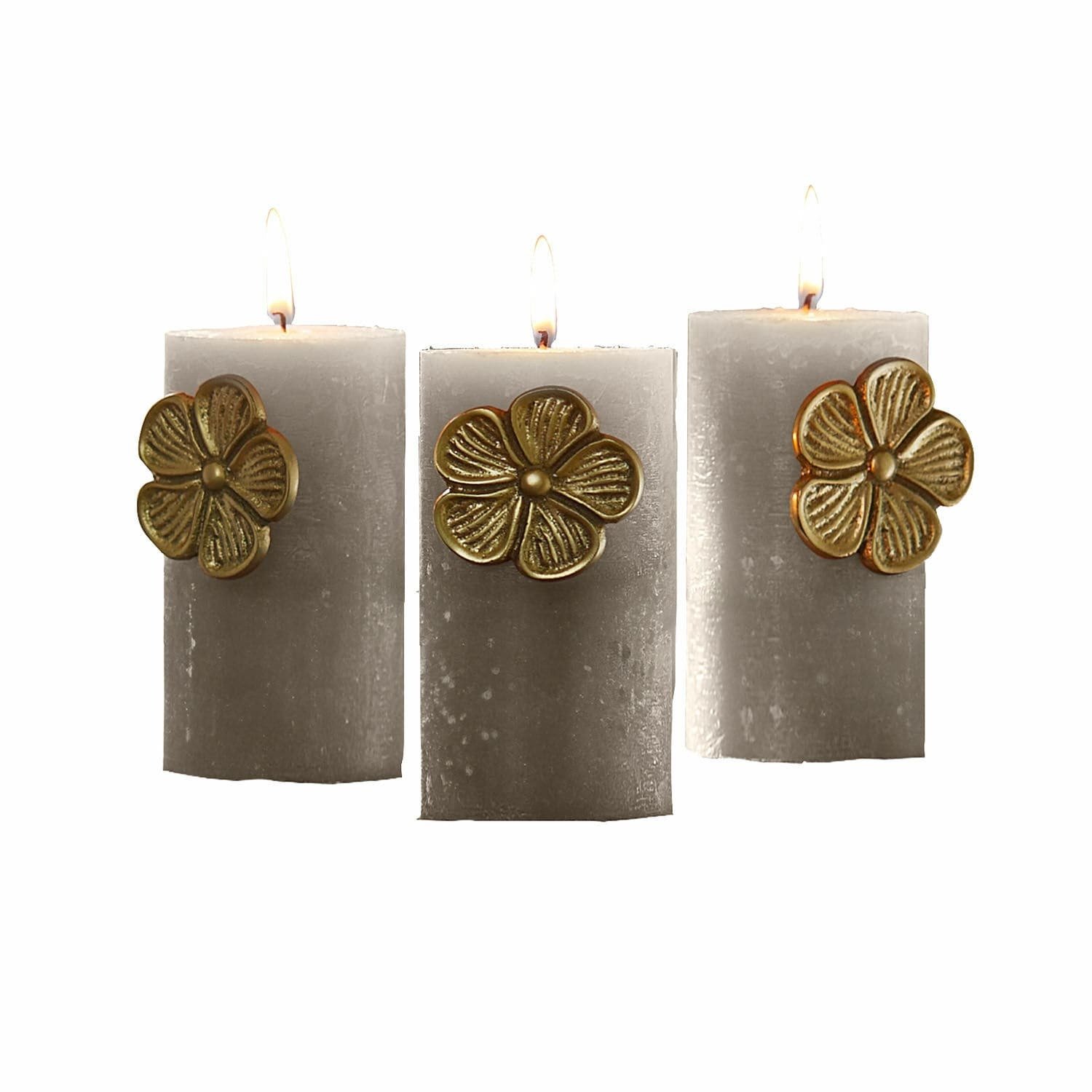 Loberon Decoratiepin set van 3 Olevir antiekgoudkleurig