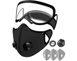 KZQ Stofmasker met koolstoffilter, wasbaar, veiligheidsbril houtbewerking