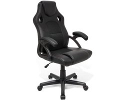LifeGoods Gaming Stoel - Gamestoel - Verstelbaar in Hoogte - Comfortabele Gaming Chair - Kunstleer - Zwart
