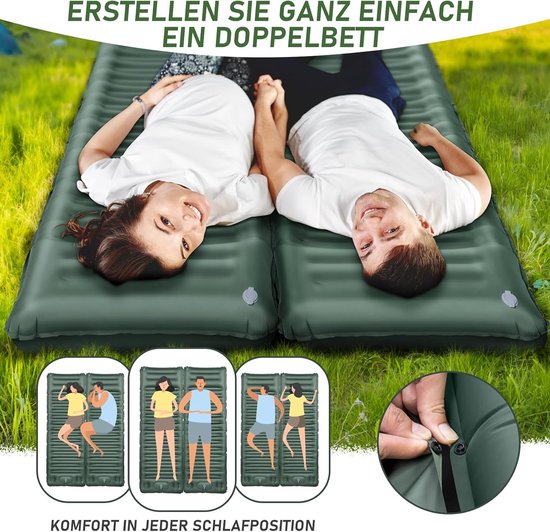 aladdien - Isomat voor camping - Opblaasmatras - Ultralicht en waterdicht - 12 cm dik - Anti-ripstop slaapmat - Geschikt voor outdoor en strand van Merkloos — afbeelding 2