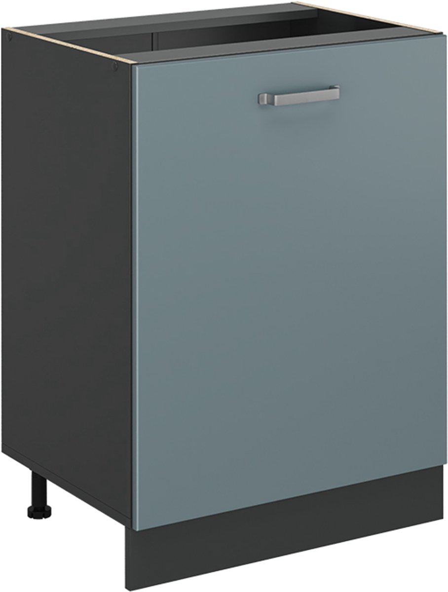 Vicco Keukenonderkast R-Line, Blauw-grijs/Antraciet, 60 cm met 1 deur zonder werkblad