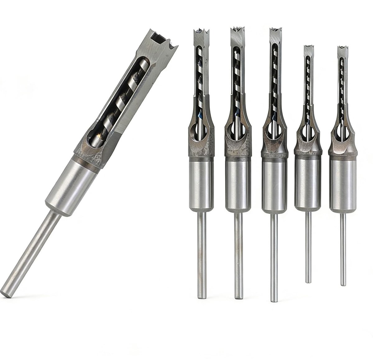 6pcs Wood Drill Bits with Square Holes Woodworking Tools 0.3/0.315/0.4/0.5/0.551/16mm - ShopVlot