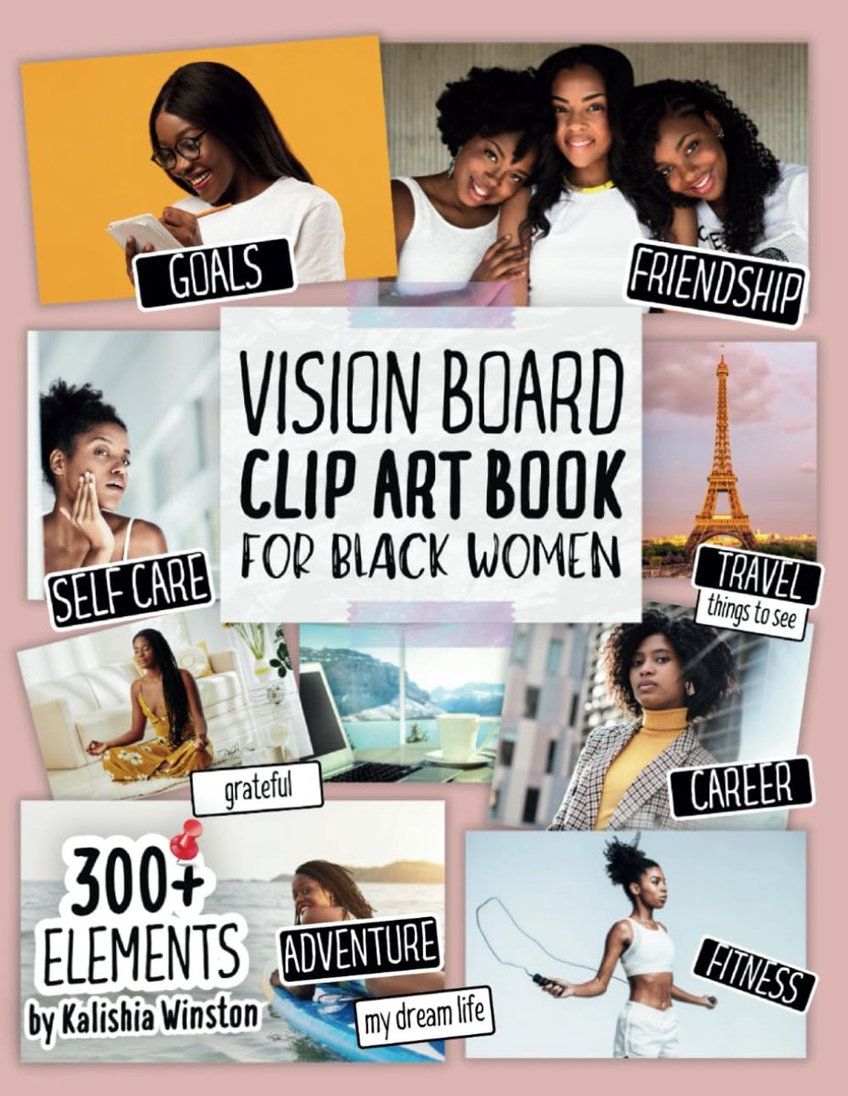 Vision Board Clip Art Book for Black Women: Create Powerful Vision Boards from 300+ Inspiring Pictures, Words and - ShopVlot