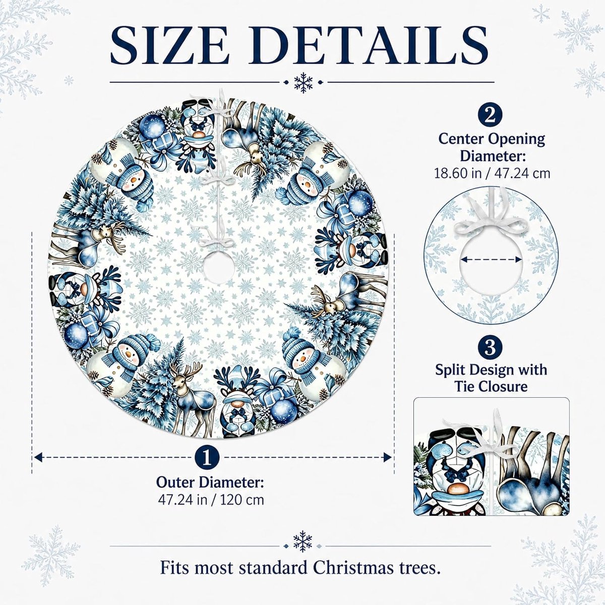 Kerstboomrok - 120cm - Kerstboomkleed - Kerstkleed - Boomdeken - Kerstboomkleden - Kerstboomversiering - Kerstboom Kleed Voor Onder De Kerstboom - Kerst - Sneeuwman - Kerstversieringen - Voor feestdecoratie en interieur – foto 7