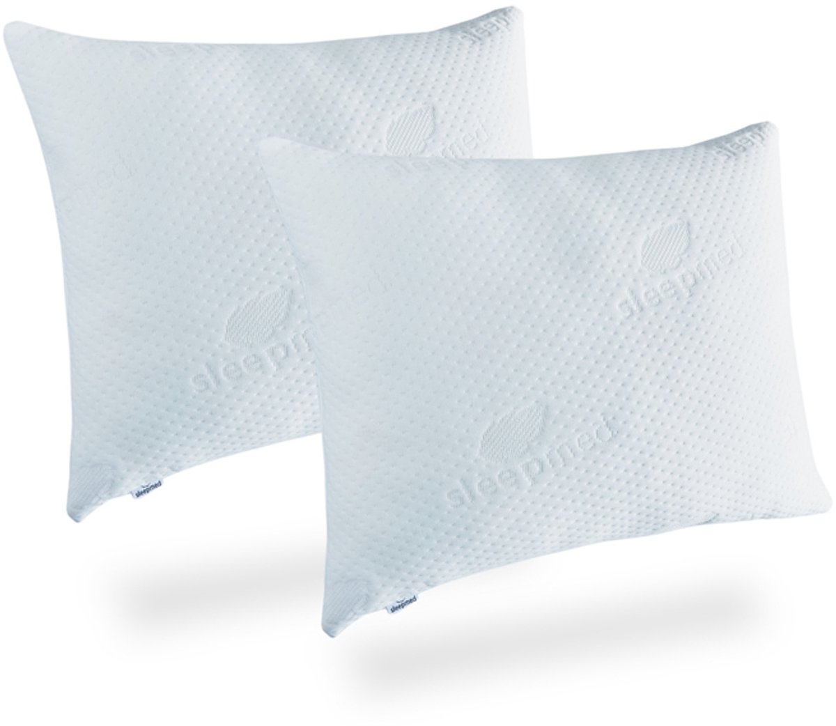 SLEEPMED Set van 2 traagschuim hoofdkussens 1+1 gratis - Hoofdkussen 1 + 1 gratis Wit