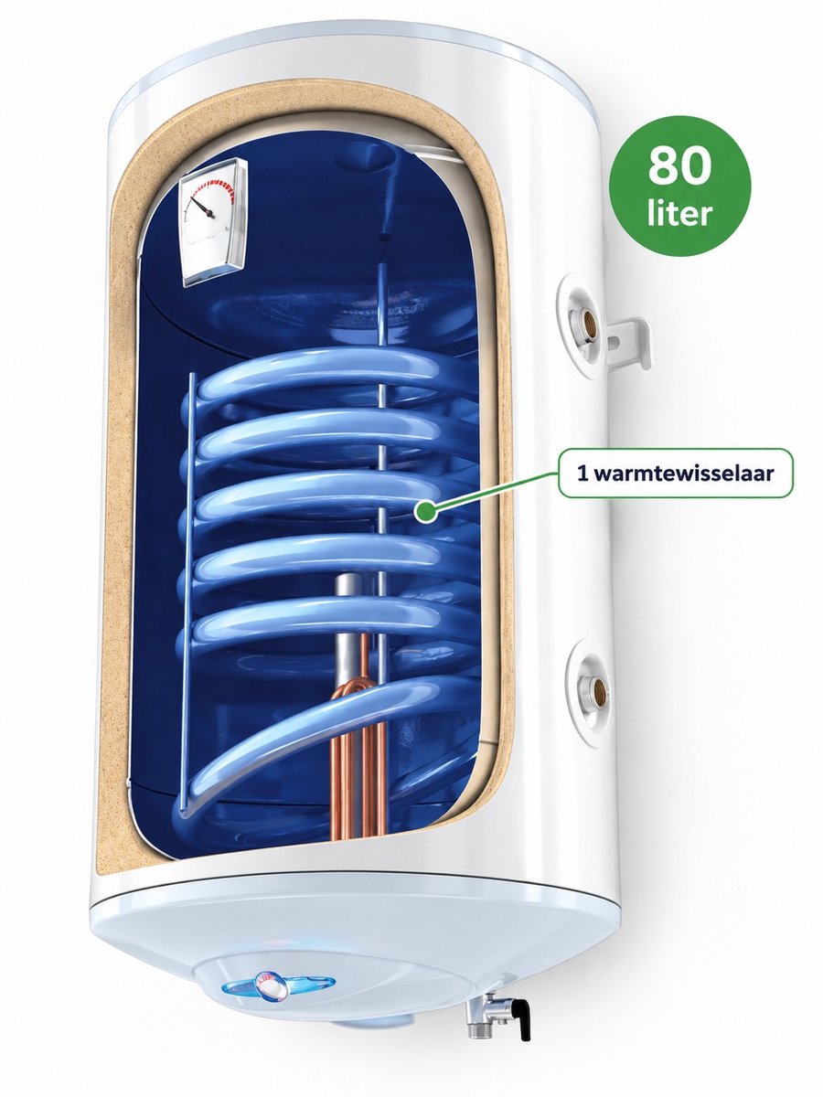 Durensa® - Tesy boiler - bilight met 1 wisselaar - 80 liter - verticaal
