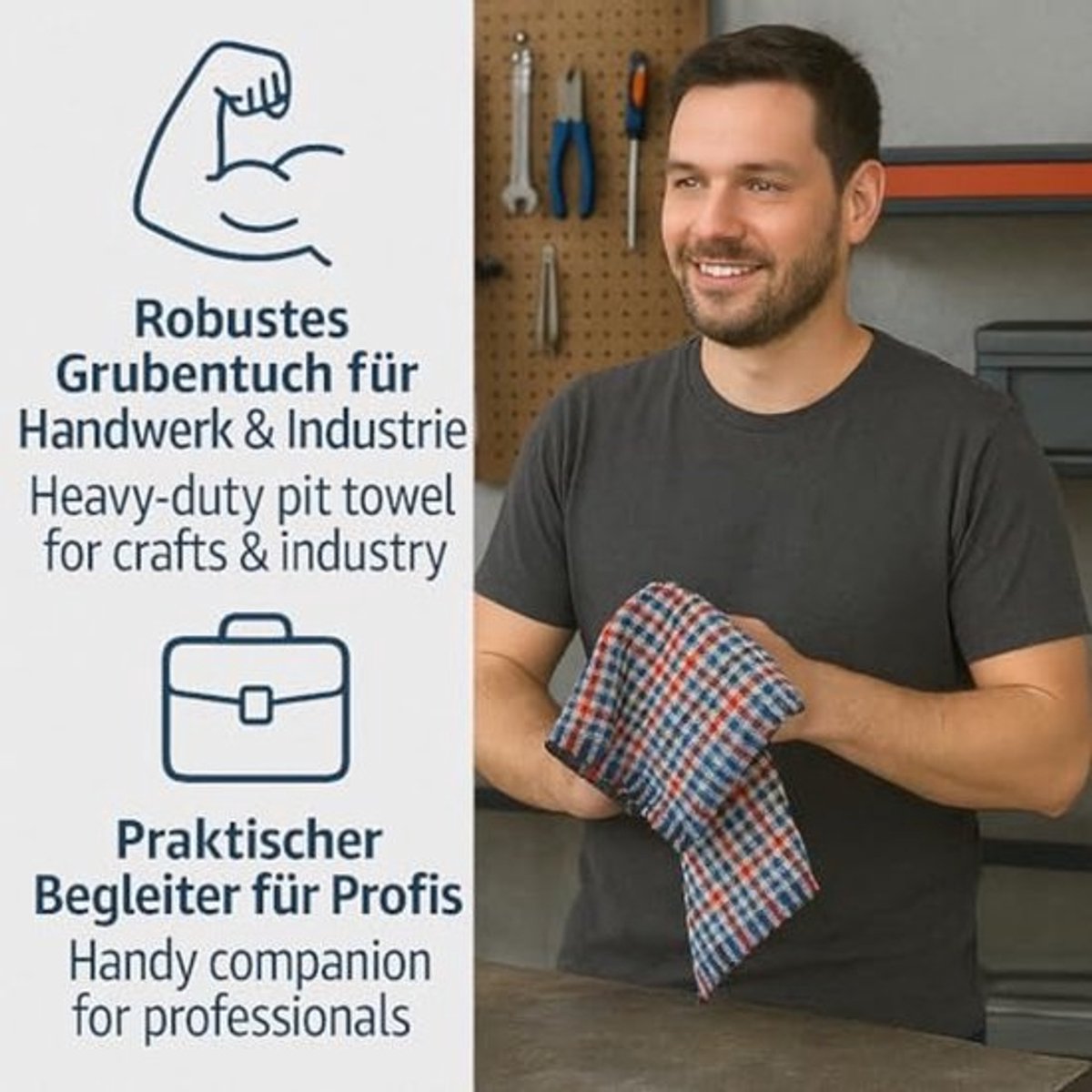 Set van 12 keuken- en werkdoeken - 100% katoen - Absorberend en robuust