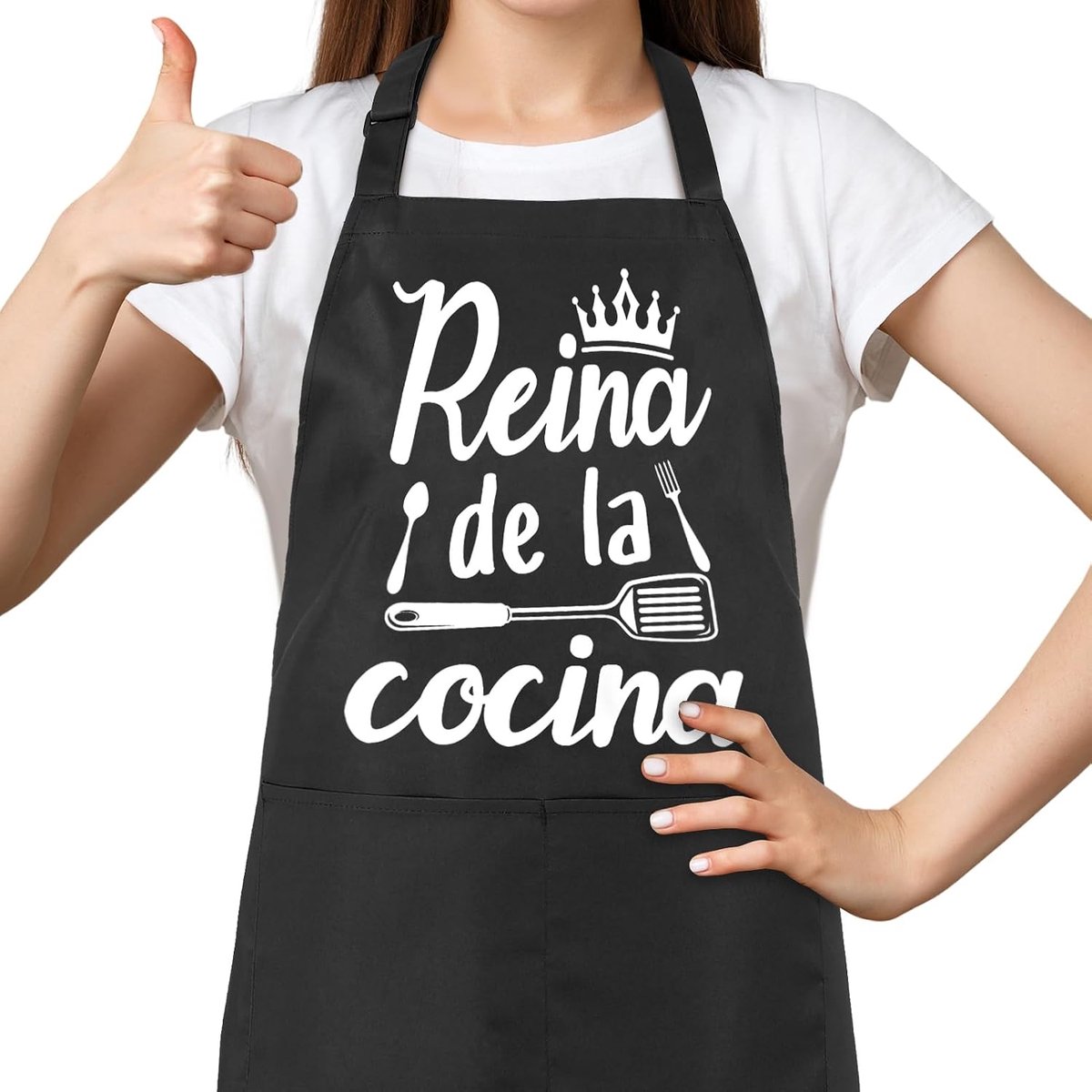 Keuken schort dames verstelbaar - waterproof zwart - met zak - perfect voor koken - ShopVlot