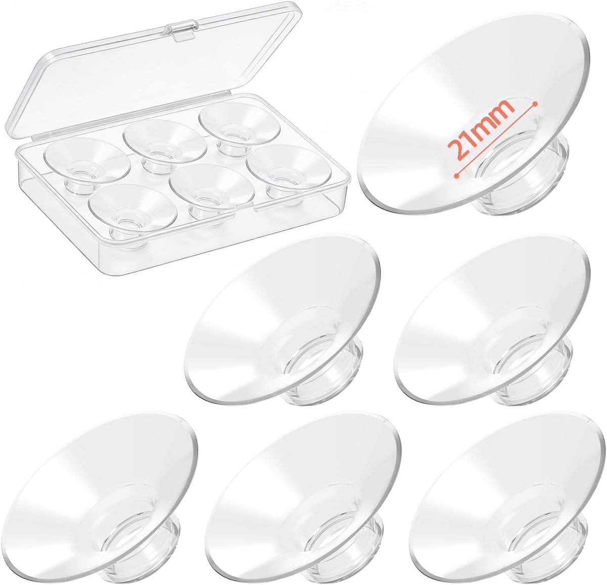 6pcs Flange Insert Set (21mm) Compatible with Most 24mm Breast Pumps, Soft Silicone Flange Insert Size Kit for Momcozy - ShopVlot