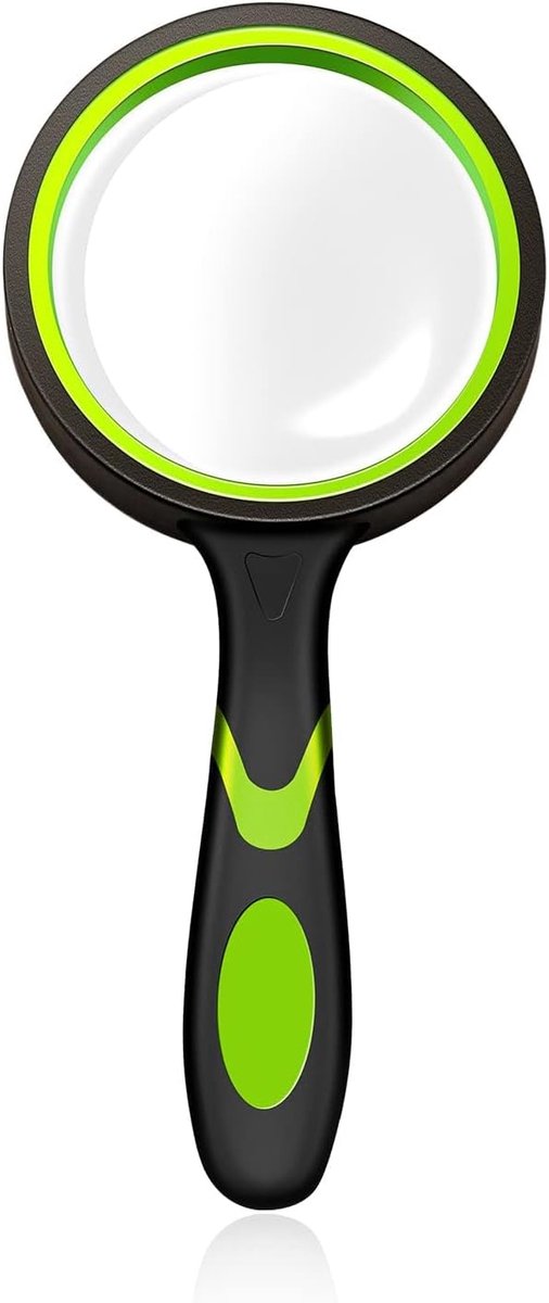 Magnifier 10X, 70mm Magnifier, Shatterproof, High Brightness Magnifier with Non-Slip Soft Rubber Handle for - ShopVlot