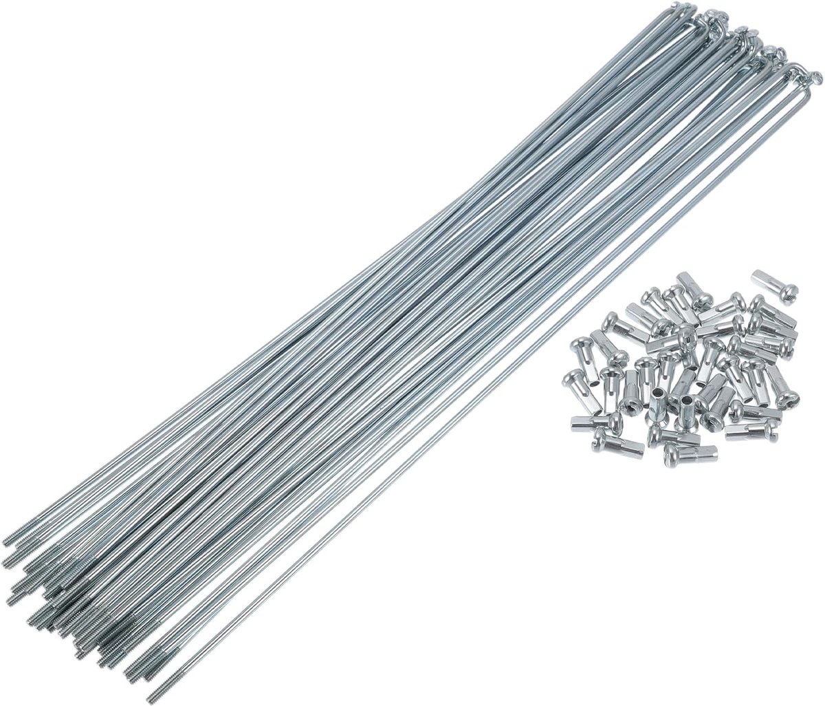 Bicycle Spokes Bicycle Wheel Spokes Silver Tone 1 Set 13G 255mm Length 45 Steel Galvanized - ShopVlot
