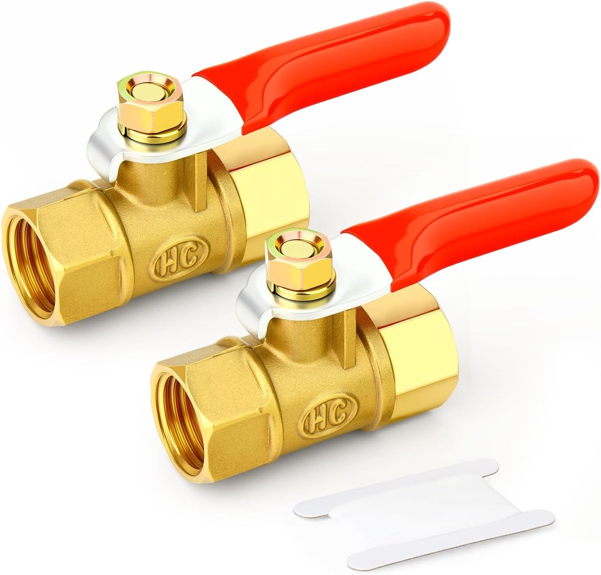 2pcs Brass Ball Valve Shut-Off Valve, 1/8" BSP Female Tube Fitting Straight Coupling Adapter with Control Lever Pipe - ShopVlot