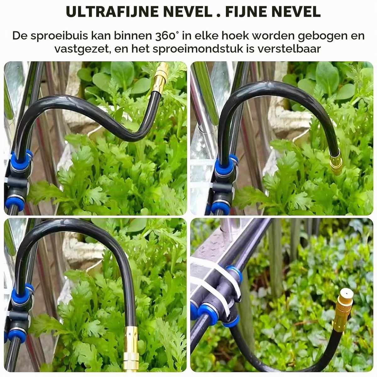 Automatisch Tuin Bewateringssysteem met 10m Irrigatieslang en 10 Sprinklers voor Efficiënte Tuinirrigatie en Koeling van Planten in de Buitenlucht