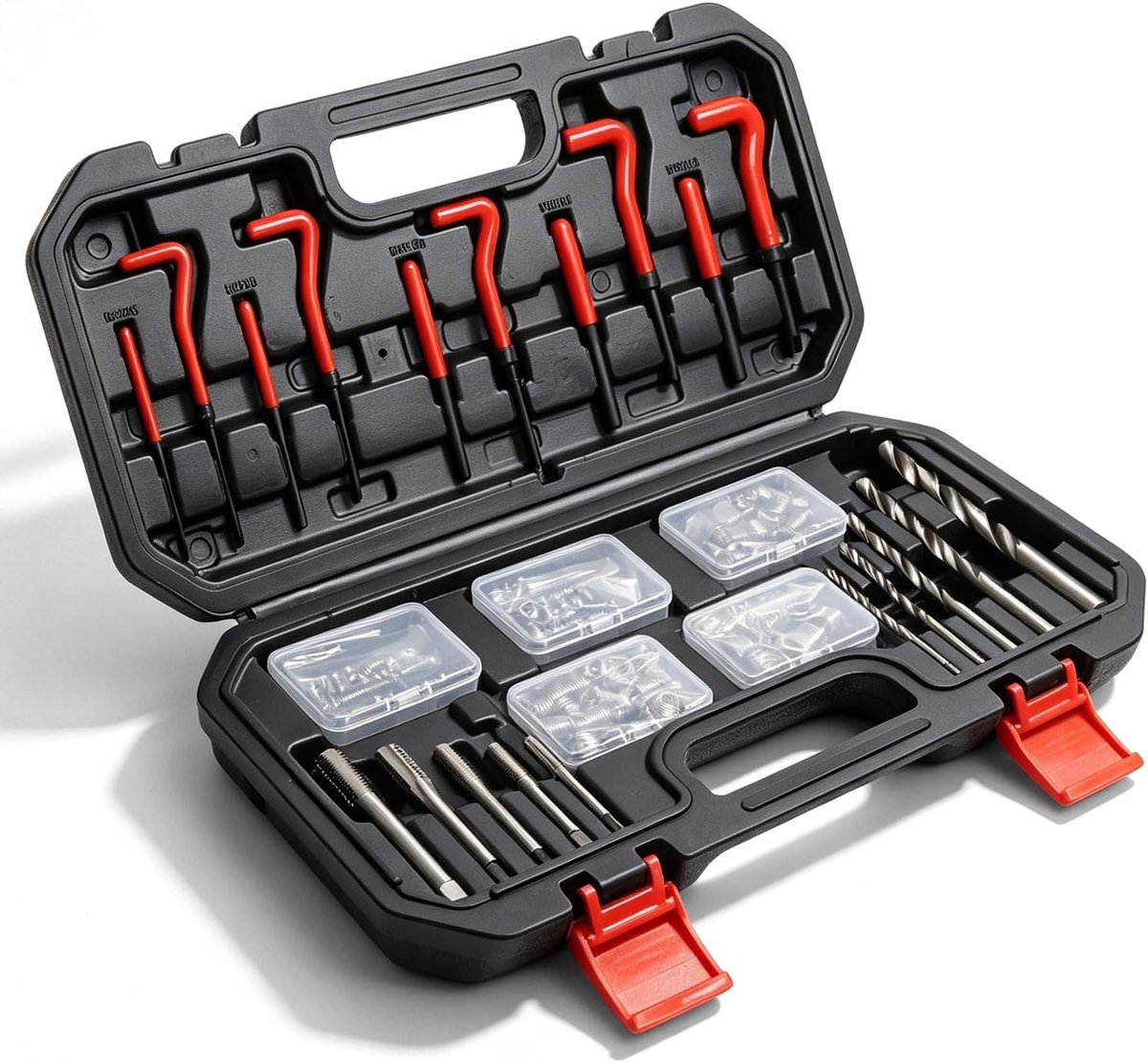 131 stuks auto-netreparatie - schroefdraadgereedschap van koolstofstaal M5 M6 M8 M10 M12 - complete schroefdraadreparatieset